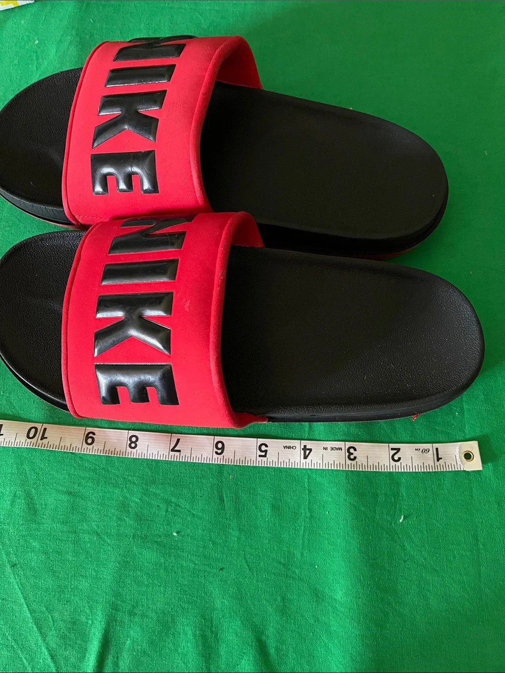 Nike Kids Red and Black Slide Sandals with Bold Logo